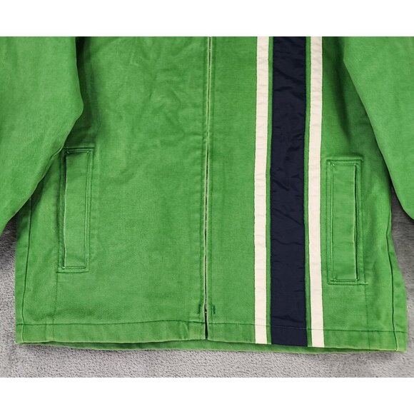 Detroit Motor Company Jacket Mens Small Green Denim Full Zip Long Sleeve - Picture 8 of 13